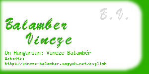 balamber vincze business card